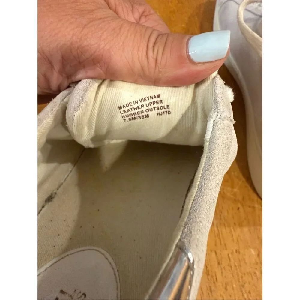 Michael Michael Kors White Leather Silver Toe Sneaker Shoes Size 7.5 - Picture 9 of 12